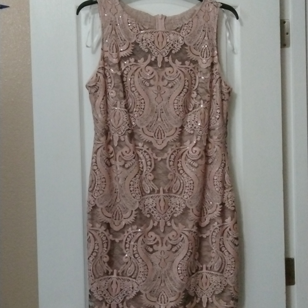 Beautiful pink and tan formal dress